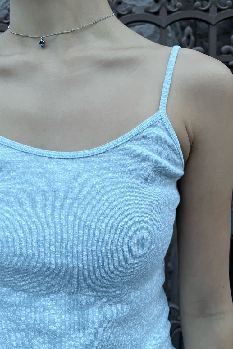 Skylar Floral Tank | Sky Blue with white floral 1 / XS/S