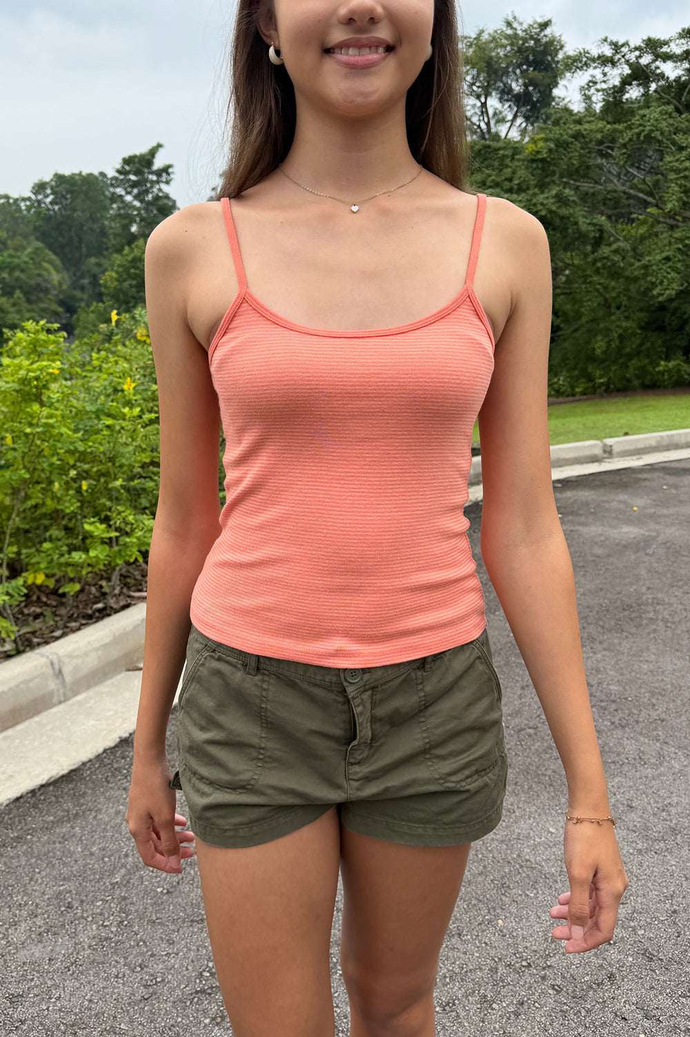 Skylar Striped Tank | Peach and Pink Peach Stripe / XS/S