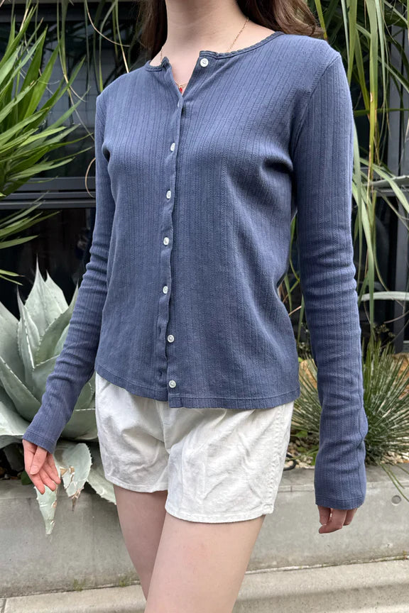 Zelly Eyelet Top | Washed Navy / XS/S