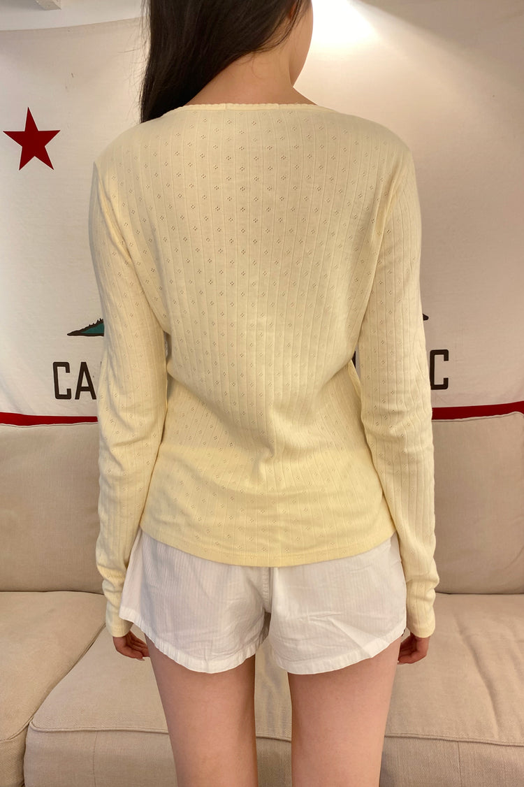 Zelly Eyelet Top | Yellow / XS/S