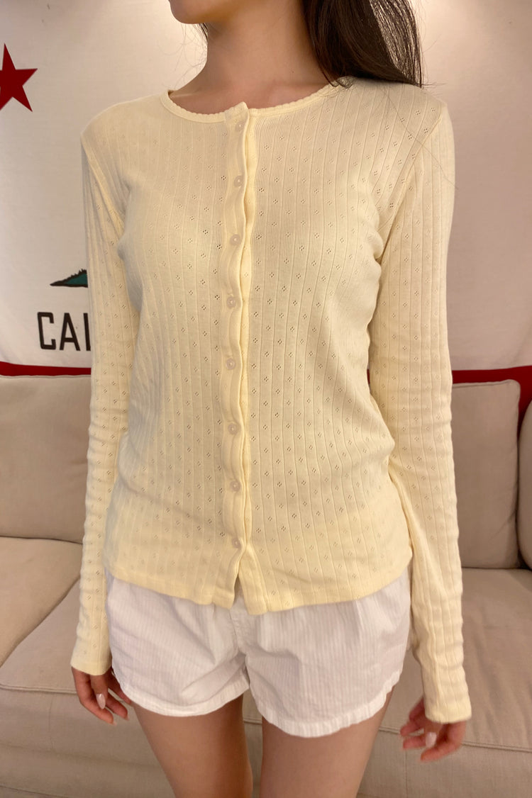 Zelly Eyelet Top | Yellow / XS/S