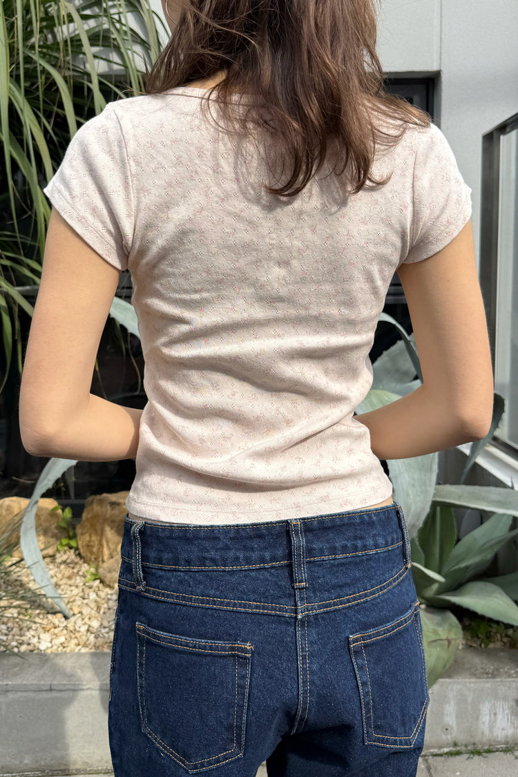 Zelly Floral Eyelet Top | Light Pink Floral Eyelet