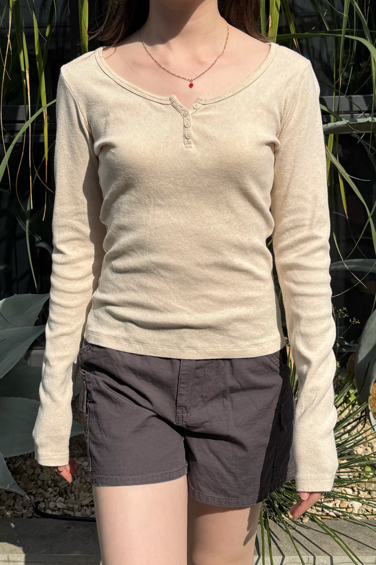 Zelly Long Sleeve Top | Beige / XS/S