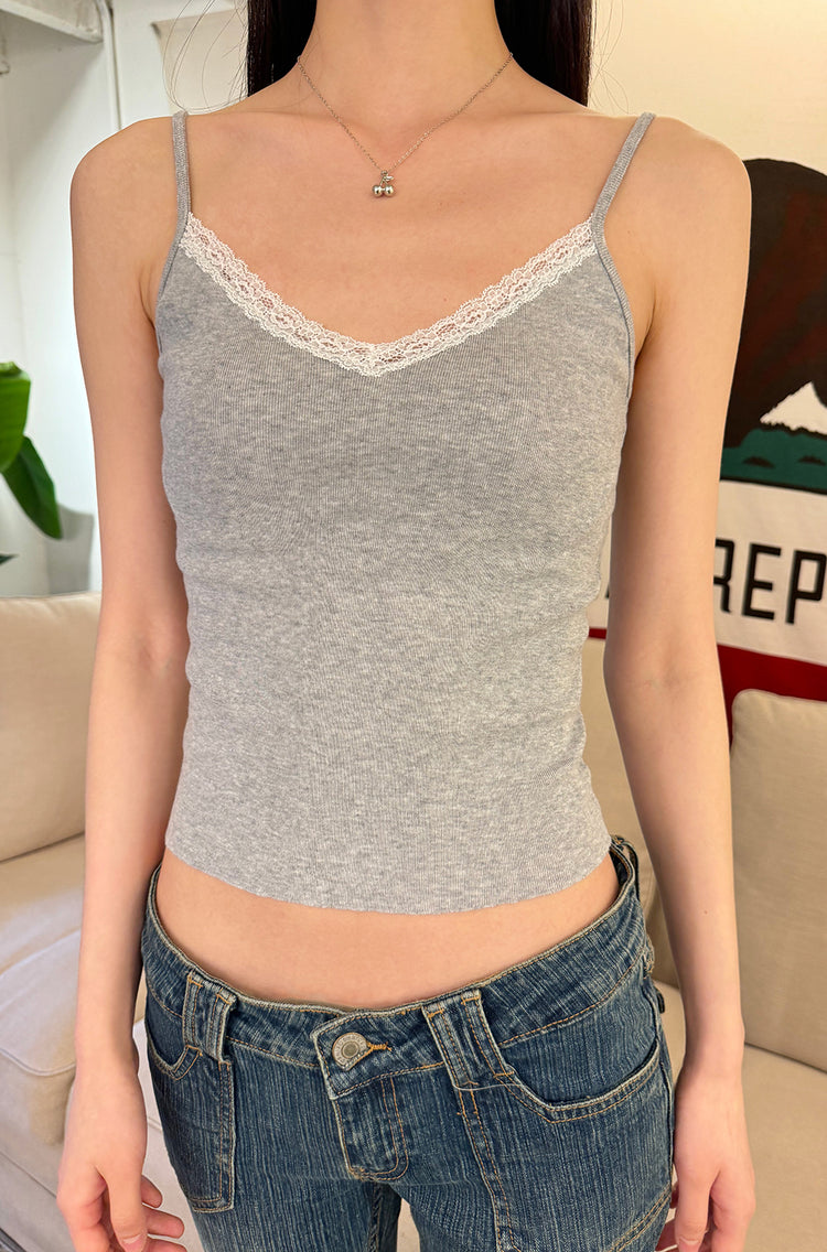 Nicolette Lace Tank | Gray