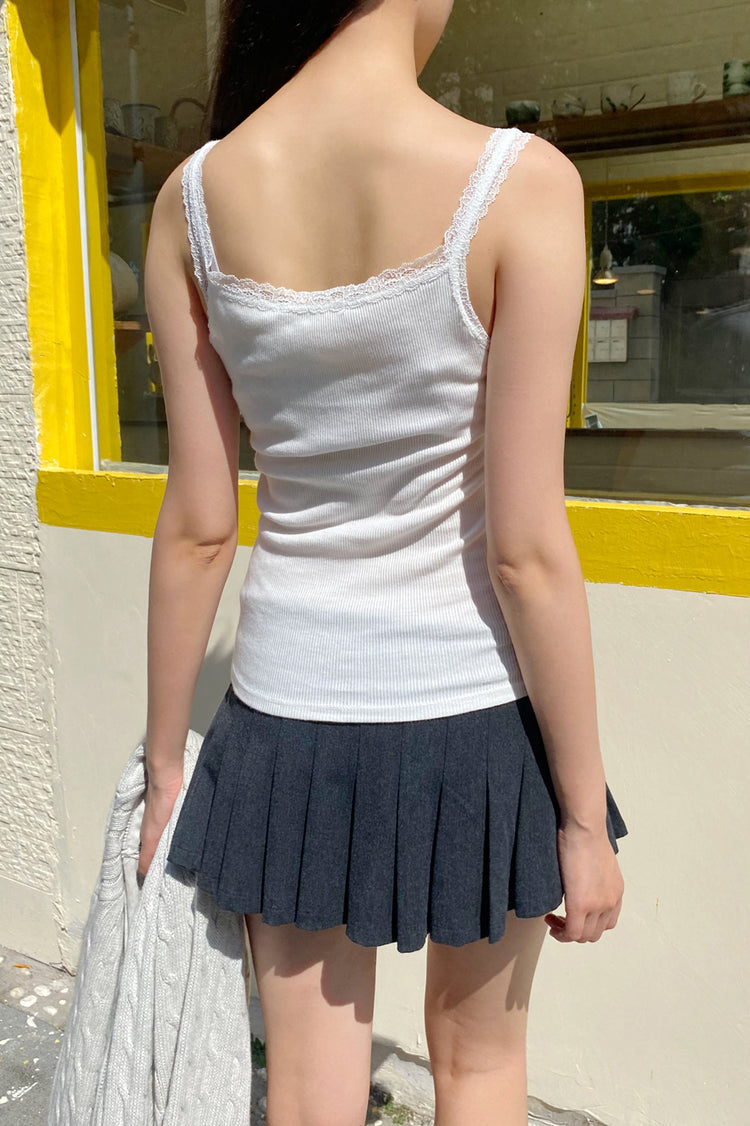 Amaya Lace Tank | White / XS/S