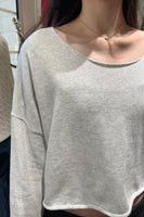 Cameron Cropped Sweater | Light Gray