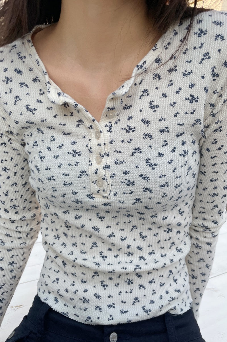 Ivory Hibiscus Navy Floral / S