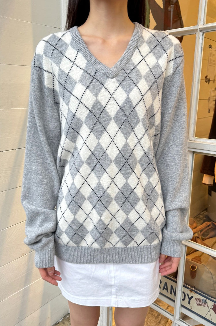 Agnes Sweater | Gray Beige Diamonds / Regular Fit