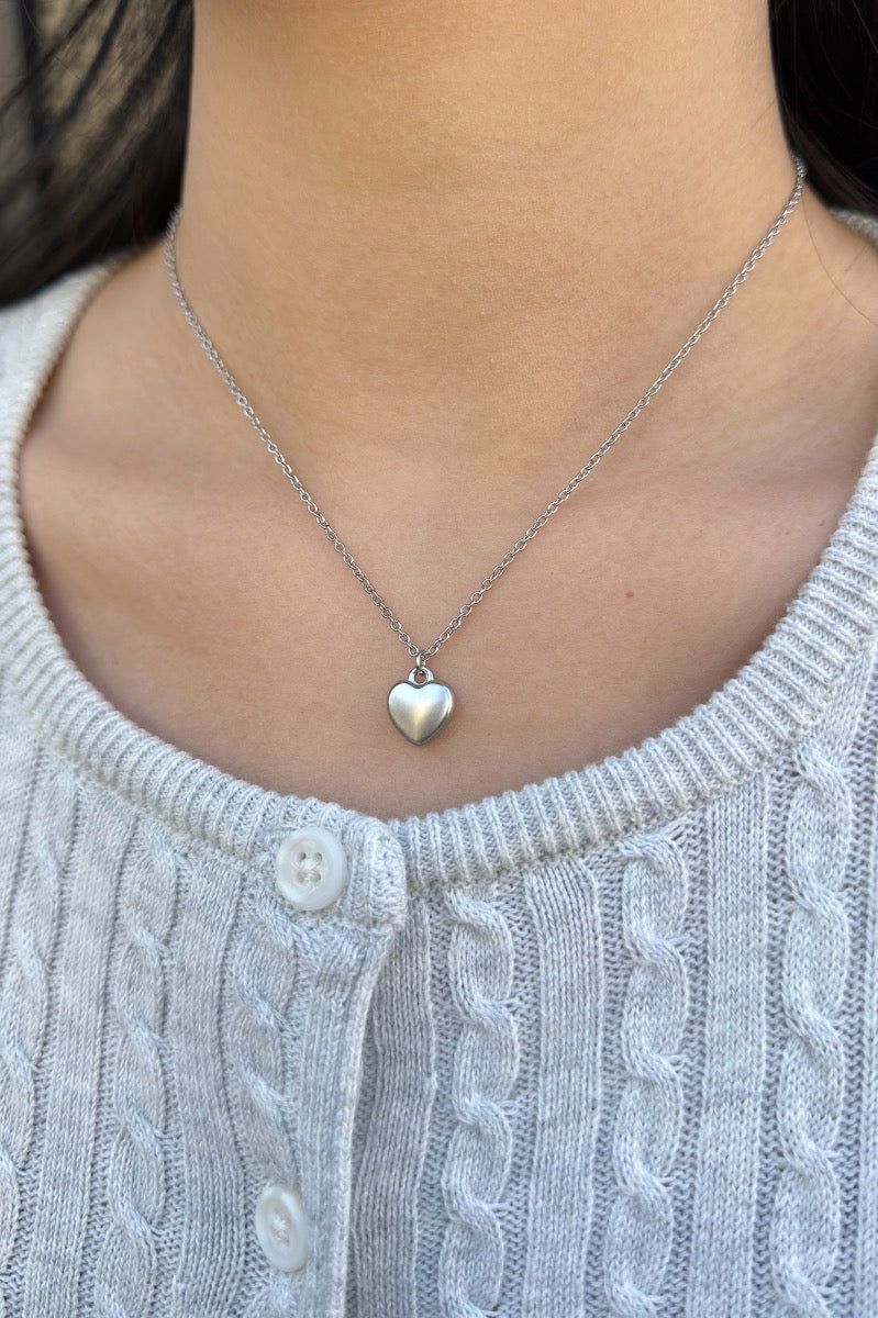 Brandy Melville Heart Necklace Choker Silver - $12 (40% Off Retail) - From  Chloe