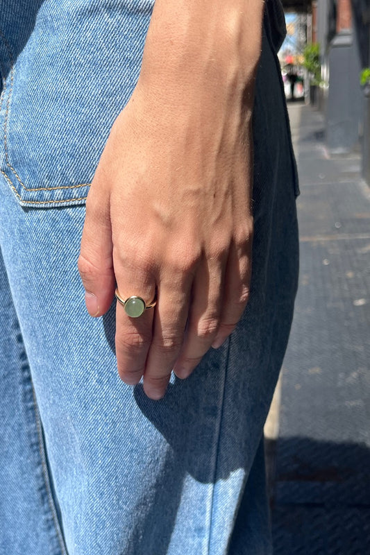 Copper Faux Jade Ring
