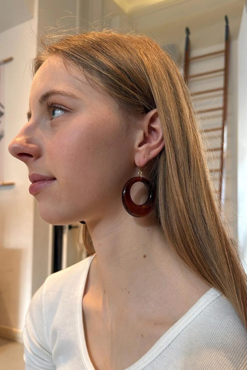 Tortoise Shell Hoops | 