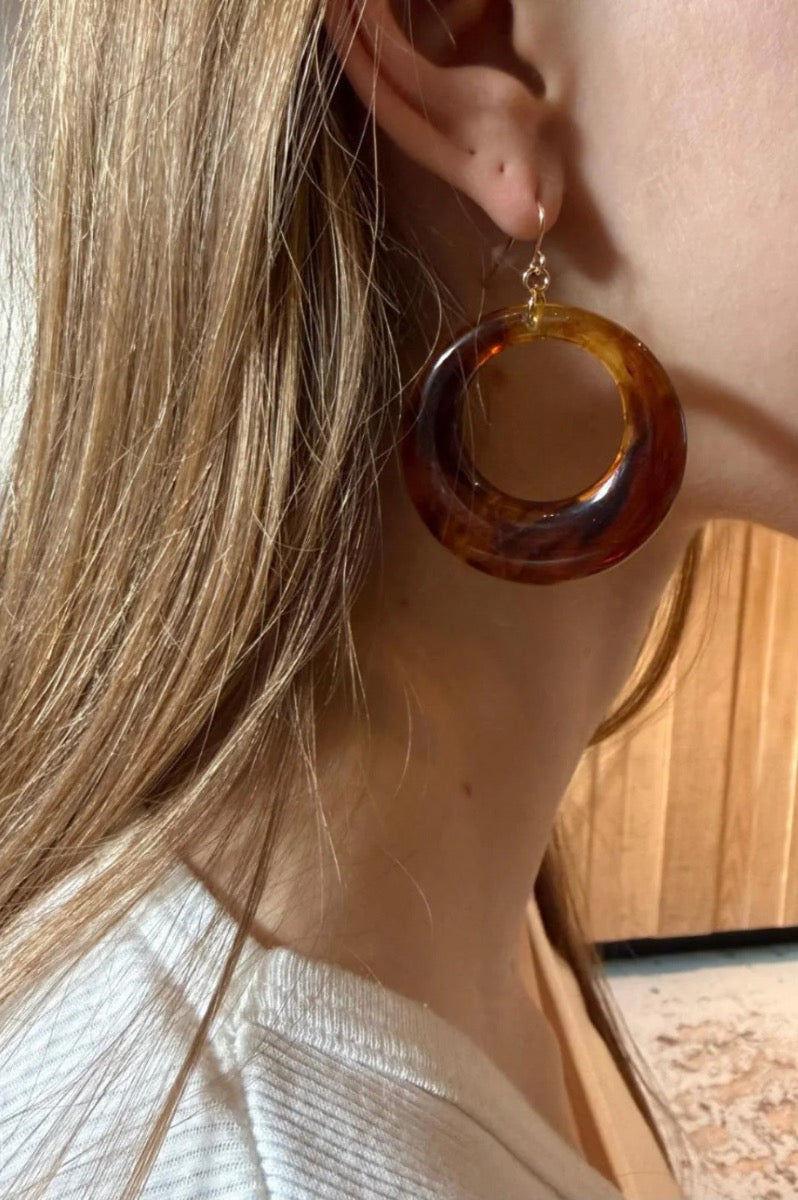 Tortoise Shell Hoops | 