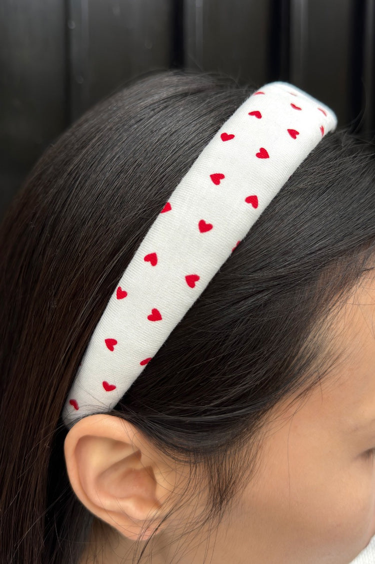 SOLID HEADBAND | Red Hearts