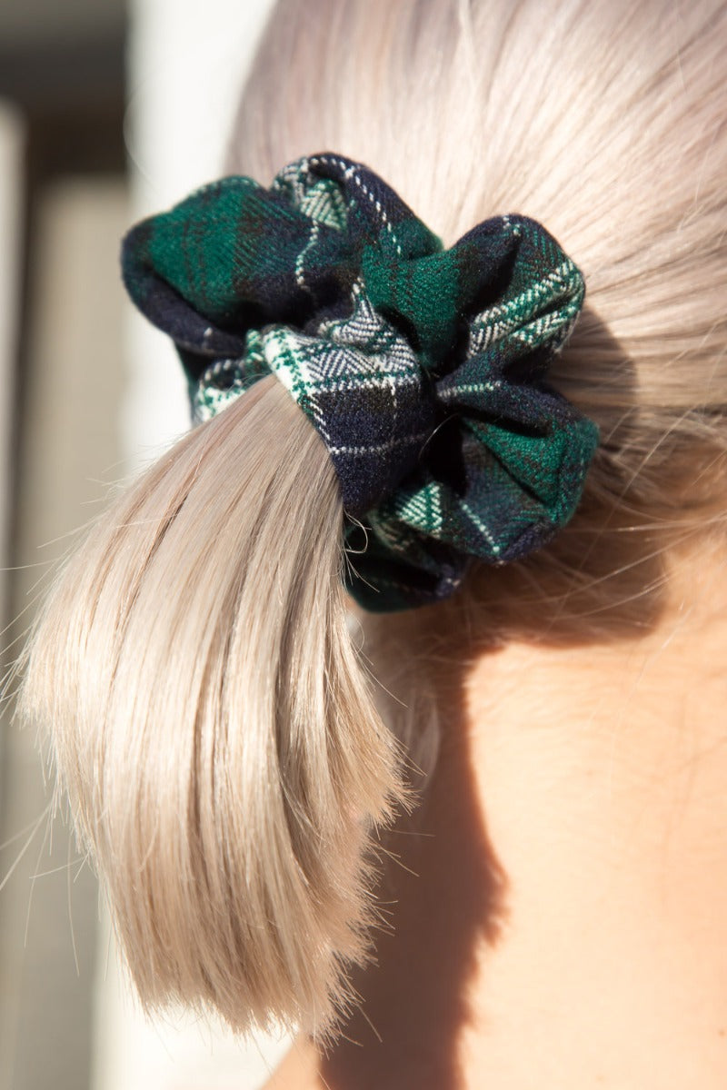 Green Navy Blue and White plaid