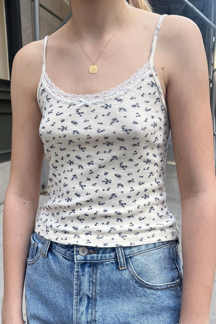 Skylar Floral Lace Tank – Brandy Melville Online Japan