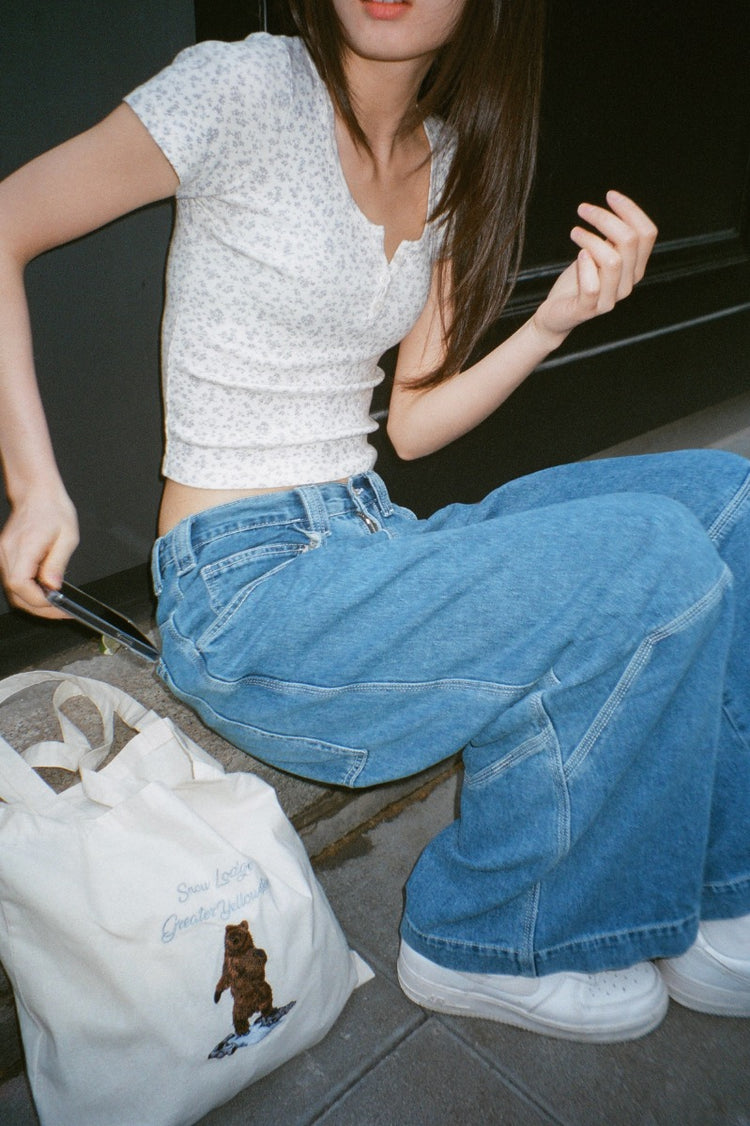 brandy melville lavender flower shirt Zelly Floral Top