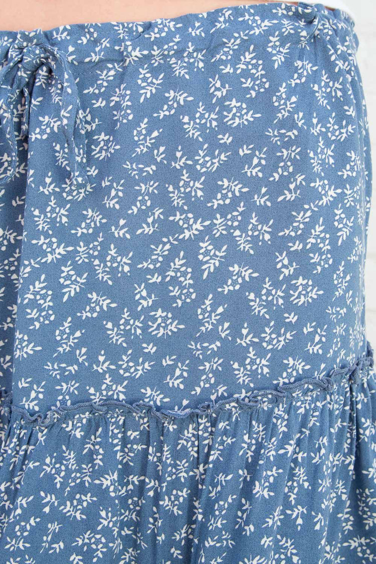 Blue with White Floral / S
