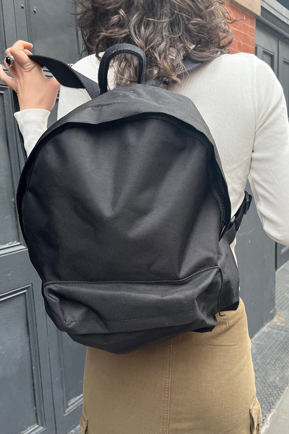 brandy melville mini backpack Signature custom Print in our eco Black Backpack Brandy Melville