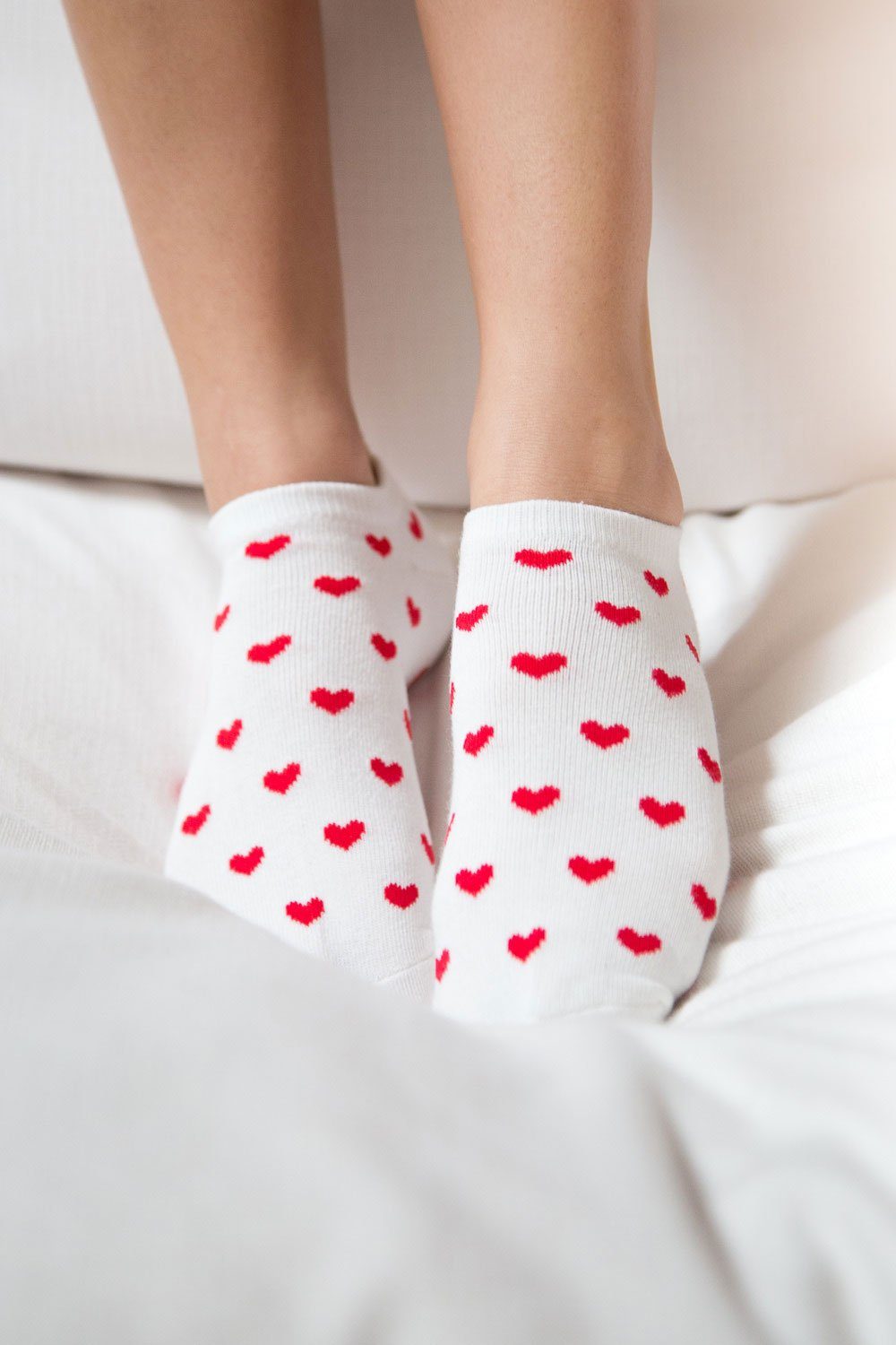 White With Red Hearts