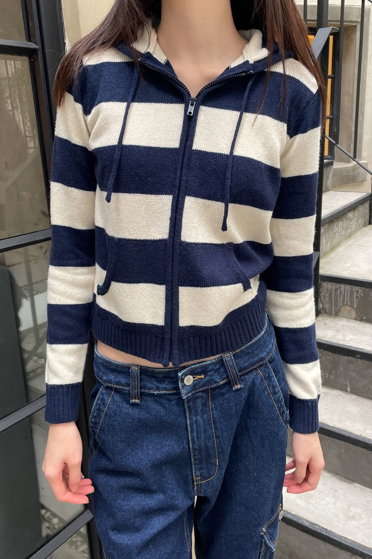 Ivory And Navy Stripes 
