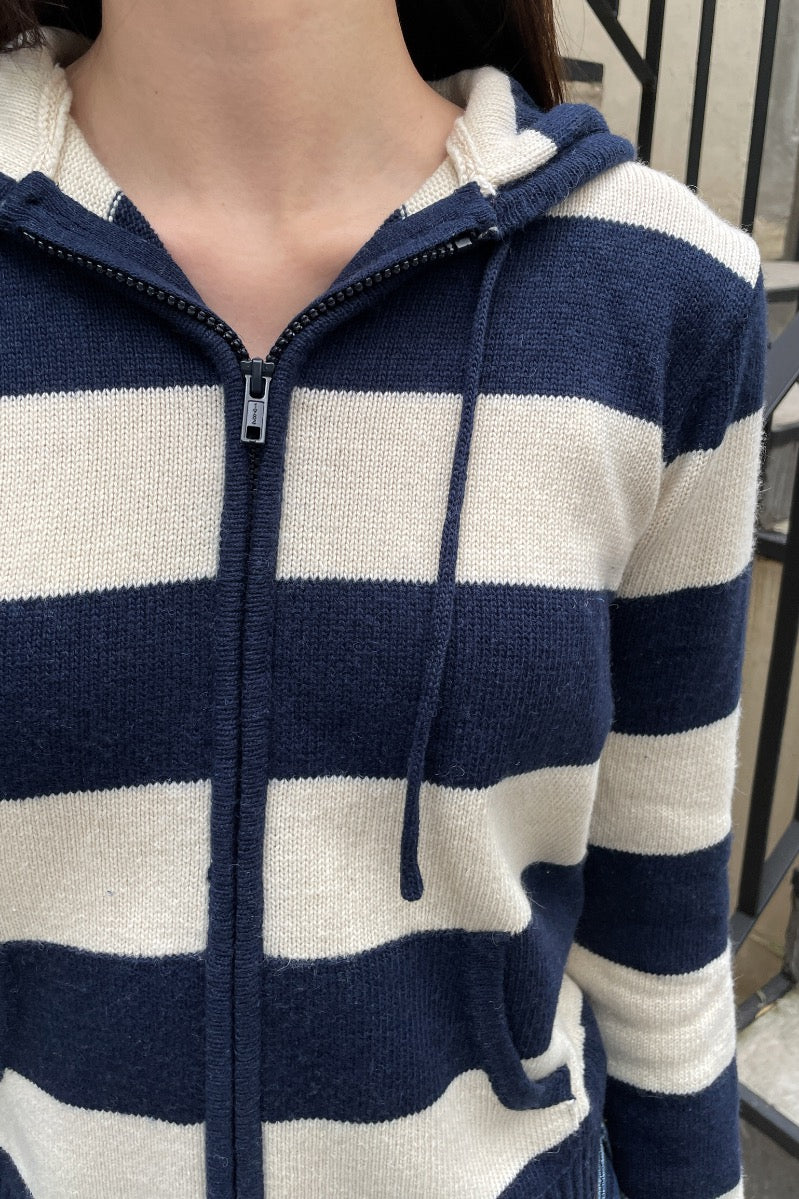 Ivory And Navy Stripes 