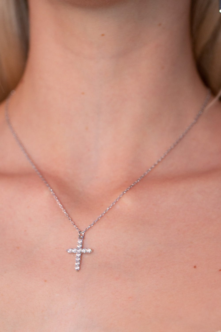 Rhinestone Paste Stanhope Lord's Prayer Cross Necklace - Yourgreatfinds